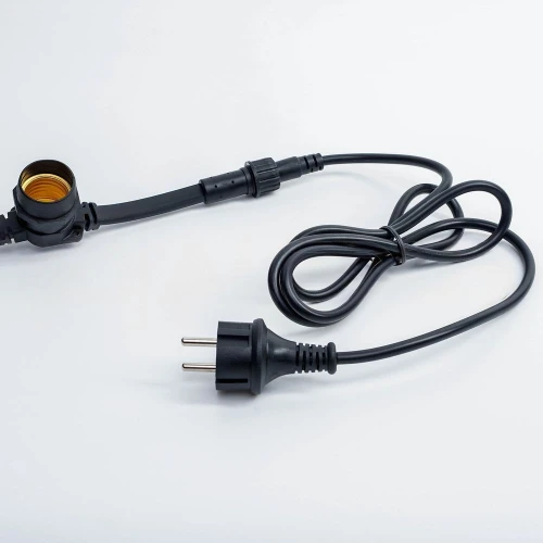 Гирлянда Белт Лайт без лампочек, бухта 50 м, чёрный провод ПВХ, шаг 20 см, Е27