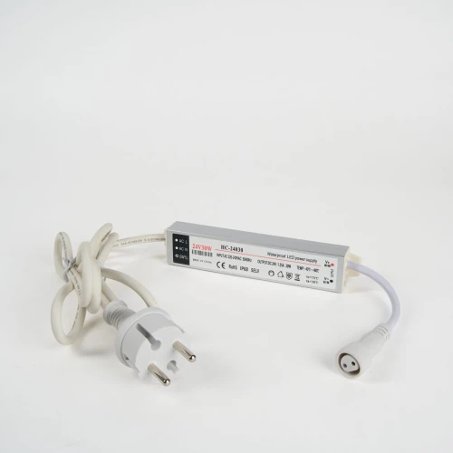 Импульсный источник питания 220/24 В, 30 Вт, 1.5 м, белый, с вилкой