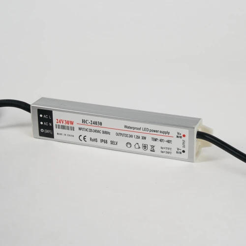 Импульсный источник питания 220/24 В, 30 Вт, 1.5 м, черный, с вилкой