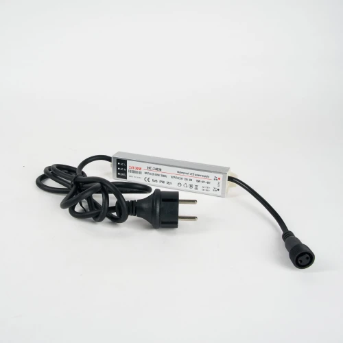 Импульсный источник питания 220/24 В, 30 Вт, 1.5 м, черный, с вилкой