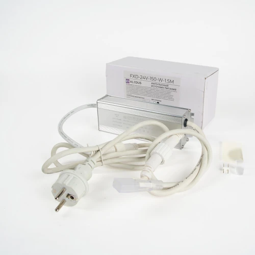 Импульсный источник питания для двустороннего неона 220/24 В, 150 Вт, 1.5 м, белый, с вилкой