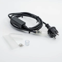 Комплект подключения для дюралайта 1.5 А, 2 м, черный, с вилкой