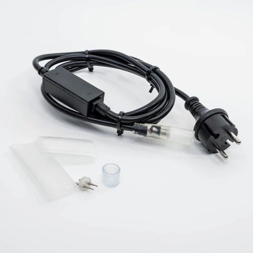 Комплект подключения для дюралайта 1.5 А, 2 м, черный, с вилкой