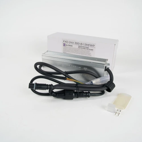 Импульсный источник питания для двустороннего неона 220/24 В, 300 Вт, 1.5 м, черный,без вилки