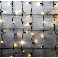 Гирлянда Занавес 220 В, 2x9 м, чёрный провод, каучук (резина), тёплый белый, без мерцания