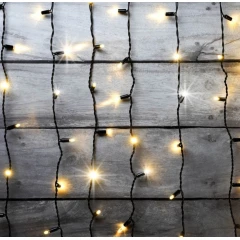 Гирлянда Занавес 220 В, 2x9 м, чёрный провод, каучук (резина), тёплый белый, без мерцания