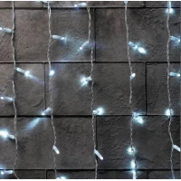 Гирлянда Занавес 220 В, 2x6 м, белый провод, каучук (резина), белый, с мерцанием