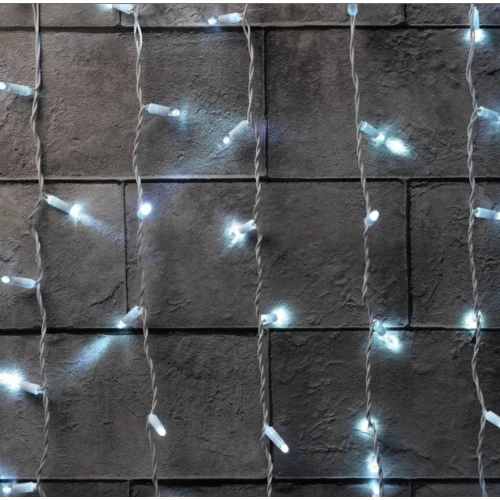 Гирлянда Занавес 220 В, 2x6 м, белый провод, каучук (резина), белый, без мерцания