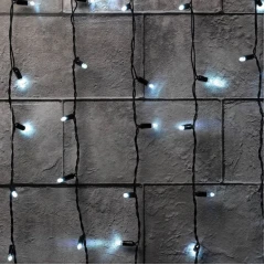 Гирлянда Занавес 220 В, 2x9 м, чёрный провод, каучук (резина), белый, без мерцания