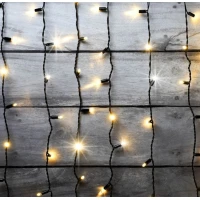 Гирлянда Занавес 220 В, 2x6 м, чёрный провод, каучук (резина), тёплый белый, с мерцанием