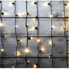 Гирлянда Занавес 220 В, 2x6 м, чёрный провод, каучук (резина), тёплый белый, с мерцанием