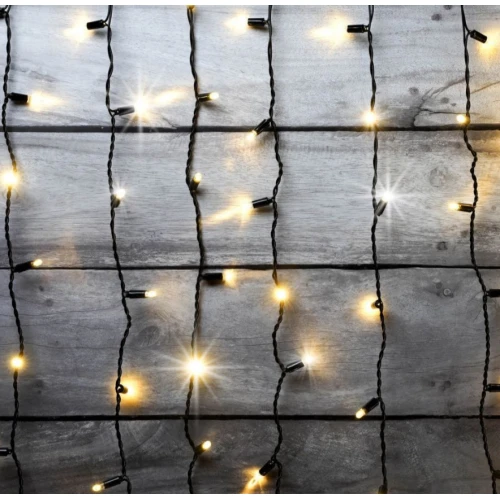 Гирлянда Занавес 220 В, 2x6 м, чёрный провод, каучук (резина), тёплый белый, с мерцанием