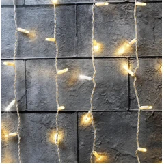 Гирлянда Занавес 220 В, 2x6 м, белый провод, каучук (резина), тёплый белый, с мерцанием