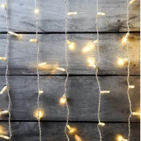 Гирлянда Занавес 220 В, 2x6 м, белый провод, каучук (резина), тёплый белый, без мерцания