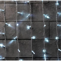 Гирлянда Занавес 220 В, 2x9 м, белый провод, каучук (резина), белый, с мерцанием