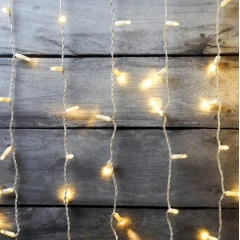 Гирлянда Занавес 220 В, 2x9 м, белый провод, каучук (резина), тёплый белый, без мерцания