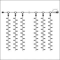 Гирлянда Занавес 220 В, 2x9 м, белый провод, каучук (резина), тёплый белый, без мерцания