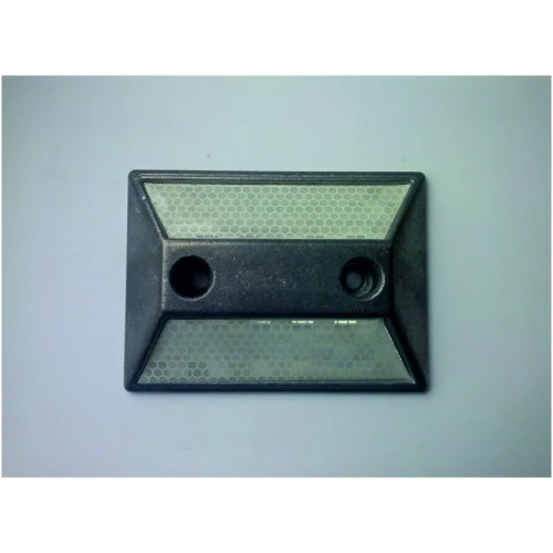 Катафот (светоотражатель) дорожный КД-3 алюминиевый, с крепежом, белый