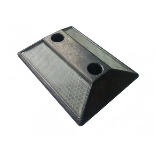 Катафот (светоотражатель) дорожный КД-3 алюминиевый, с крепежом, белый