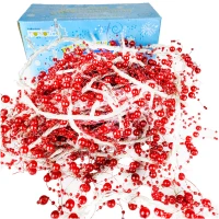 Электрогирлянда Рис с декором из розовых бус 200 лампочек, 8 режимов, прозрачный провод, белый цвет