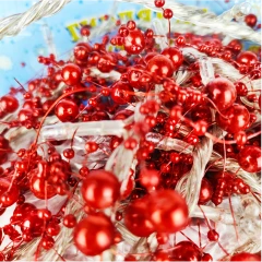 Электрогирлянда Рис с декором из розовых бус 200 лампочек, 8 режимов, прозрачный провод, белый цвет