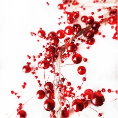 Электрогирлянда Рис с декором из розовых бус 200 лампочек, 8 режимов, прозрачный провод, белый цвет