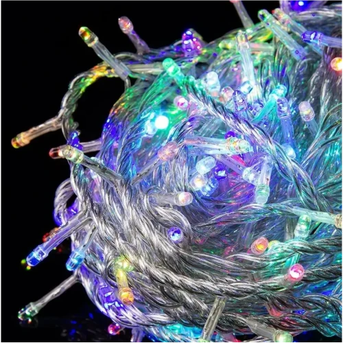 Электрогирлянда Рис на прозрачном проводе, 384 лампочек, 8 режимов, многоцветная