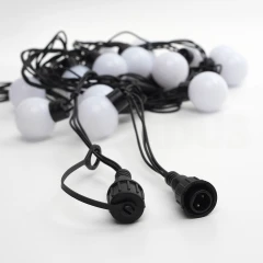 Гирлянда с шариками, 220 В, 5 м, чёрный провод, ПВХ, синий