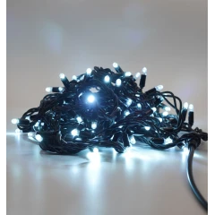 Гирлянда Нить, 24 В, 10/1 м, чёрный провод, каучук (резина), белый, без мерцания