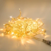 Гирлянда Нить, 220 В, 10 м, прозрачный провод, ПВХ, тёплый белый, с мерцанием