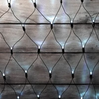 Светодиодная сеть 2х3 м, чёрный провод, ПВХ, белый, без мерцания