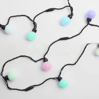 Гирлянда с шариками, 220 В, 5 м, чёрный провод, ПВХ, RGB