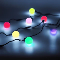 Гирлянда с шариками, 220 В, 5 м, чёрный провод, ПВХ, RGB