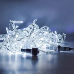 Гирлянда Нить, 220 В, 10 м, прозрачный провод, ПВХ, белый, без мерцания