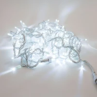 Гирлянда Нить, 220 В, 10 м, IP54, белый провод, ПВХ, белый, с мерцанием