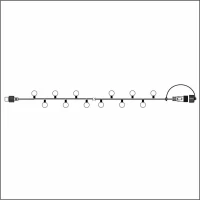 Гирлянда с шариками, 220 В, 5 м, чёрный провод, ПВХ, красный