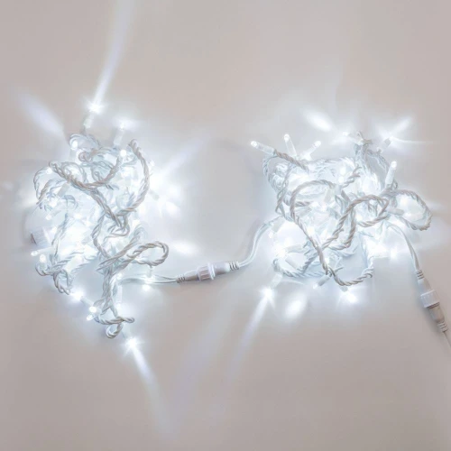 Гирлянда Нить, 220 В, 10/1 м, белый провод, ПВХ, белый, без мерцания