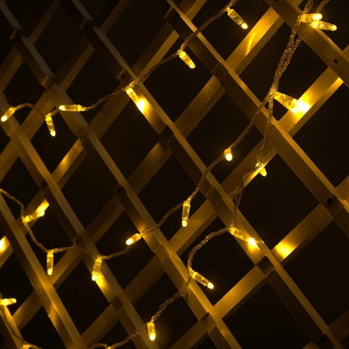 Гирлянда Нить, 220 В, 10 м, прозрачный провод, ПВХ, тёплый белый, без мерцания