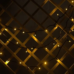 Гирлянда Нить, 220 В, 10 м, чёрный провод, каучук (резина), тёплый белый, без мерцания