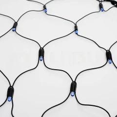 Светодиодная сеть 2х3 м, чёрный провод, ПВХ, синий, без мерцания