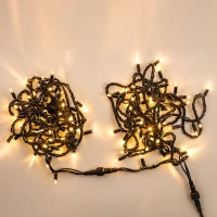 Гирлянда Нить, 24 В, 10/1 м, чёрный провод, каучук (резина), тёплый белый, с мерцанием