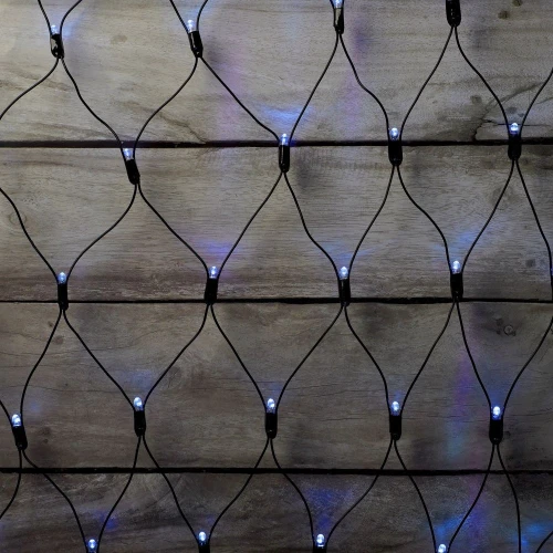 Светодиодная сеть 2х2 м, чёрный провод, ПВХ, синий, без мерцания