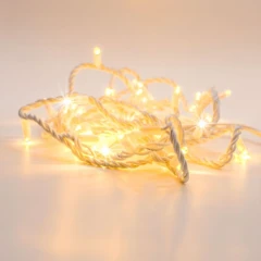 Гирлянда Нить, 220 В, 10/1 м, белый провод, каучук (резина), тёплый белый, с мерцанием