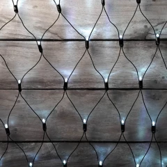 Светодиодная сеть 2х2 м, чёрный провод, ПВХ, белый, без мерцания