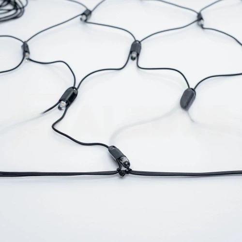 Светодиодная сеть 2х2 м, чёрный провод, ПВХ, белый, без мерцания