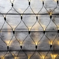 Светодиодная сеть 2х3 м, чёрный провод, ПВХ, тёплый белый, без мерцания