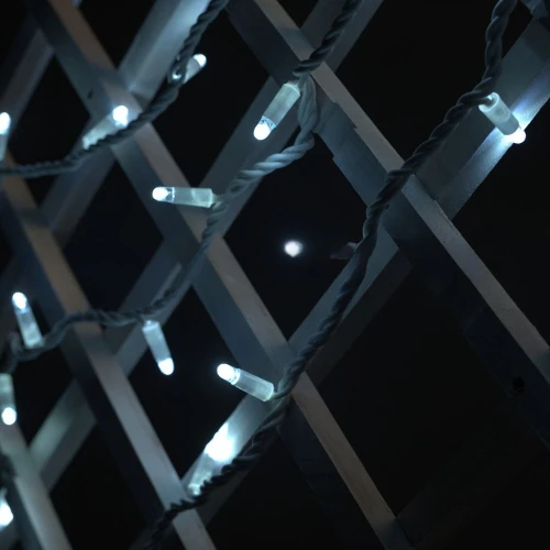 Гирлянда Нить, 220 В, 10 м, белый провод, каучук (резина), белый, с мерцанием