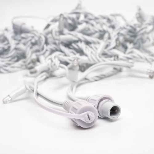 Гирлянда Нить, 220 В, 10 м, белый провод, каучук (резина), белый, с мерцанием