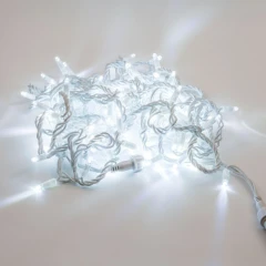 Гирлянда Нить, 220 В, 10 м, белый провод, каучук (резина), белый, без мерцания