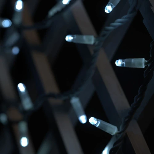 Гирлянда Нить, 220 В, 10 м, белый провод, каучук (резина), белый, без мерцания